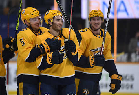 Nashville Predators center Luke Kunin (11) Mandatory Credit: Christopher Hanewinckel-USA TODAY Sports