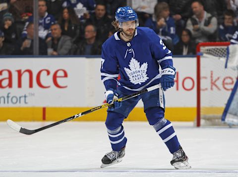 TORONTO, ON – FEBRUARY 7: Timothy Liljegren #37 of the Toronto Maple Leafs  . (Photo by Claus Andersen/Getty Images)