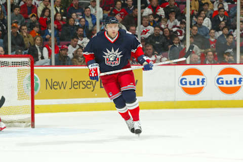 2003 Season: Player Pavel Bure of the New York Rangers. (Photo by Bruce Bennett Studios/Getty Images)