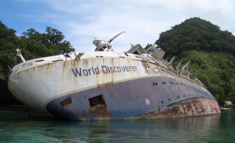 World Discoverer wreck off Guadalcanal