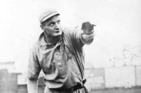 PHILADELPHIA – 1905. Ace left handed pitcher Rube Waddell of the Philadelphia Athletics works out before a game in Philly in 1905. (Photo by Mark Rucker/Transcendental Graphics, Getty Images)