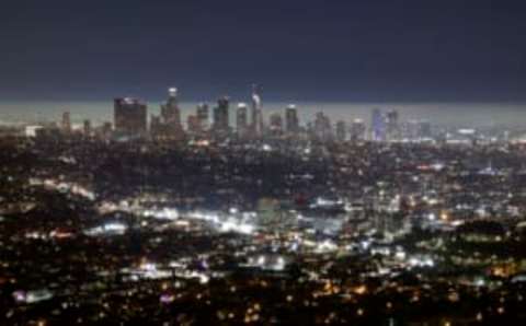 LOS ANGELES, CA. – APRIL 9: Fog sits on the horizon behind the downtown skyline of Los Angeles as seen from the Griffith Observatory on April 9, 2023, in Los Angeles, California. (Photo by Gary Hershorn/Getty Images)