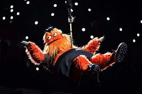 Philadelphia Flyers mascot Gritty (Photo by Drew Hallowell/Getty Images)