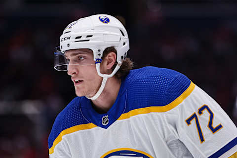 Tage Thompson #72 of the Buffalo Sabres (Photo by Scott Taetsch/Getty Images)