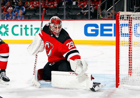 Mackenzie Blackwood #29 of the New Jersey Devils (Photo by Bruce Bennett/Getty Images)