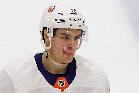 Mathew Barzal #13 of the New York Islanders. (Photo by Bruce Bennett/Getty Images)