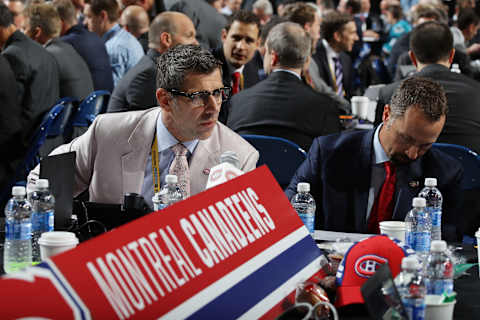 BUFFALO, NY – JUNE 25: A general view of the draft table for the Montreal Canadiens during the 2016 NHL Draft on June 25, 2016 in Buffalo, New York. (Photo by Bruce Bennett/Getty Images)