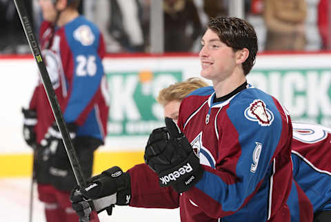 DENVER, CO – NOVEMBER 06: Matt Duchene #9 of the Colorado Avalanche smiles prior to the game against the Nashville Predators at the Pepsi Center on November 6, 2013 in Denver, Colorado. (Photo by Michael Martin/NHLI via Getty Images)