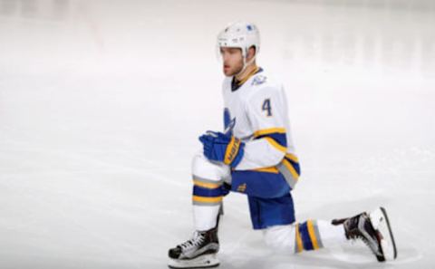 NEWARK, NEW JERSEY – MARCH 16: Taylor Hall #4 of the Buffalo Sabres skates against the New Jersey Devils at the Prudential Center on March 16, 2021 in Newark, New Jersey. (Photo by Bruce Bennett/Getty Images)