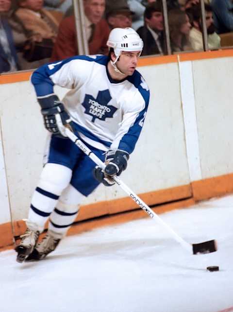 TORONTO, ON – MARCH 2: Ian Turnbull #2 of the Toronto Maple Leafs  (Photo by Graig Abel/Getty Images)