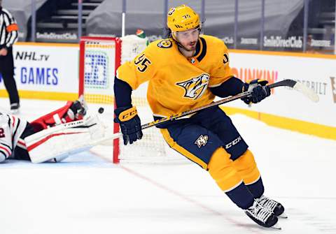 Nashville Predators center Matt Duchene (95) Mandatory Credit: Christopher Hanewinckel-USA TODAY Sports