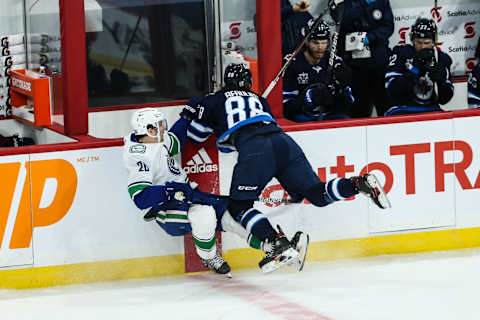 Winnipeg Jets, Nathan Beaulieu (88). Mandatory Credit: Terrence Lee-USA TODAY Sports