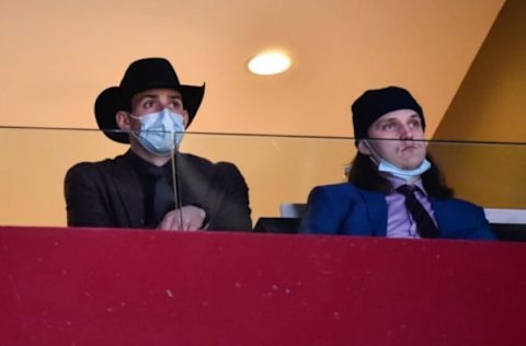 MONTREAL, QC – JANUARY 29: Goaltender Carey Price #31 (L) and Sami Niku #15 of the Montreal Canadiens (R) take in the game during the second period at Centre Bell on January 29, 2022 in Montreal, Canada. Carey Price #31 has not played this season due to an injury. (Photo by Minas Panagiotakis/Getty Images)