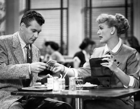 Eve Arden (Connie Brooks) and Robert Rockwell (Phillip Boynton) in 'Our Miss Brooks'