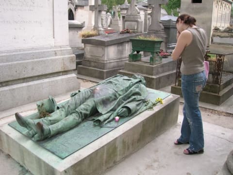 Victor Noir's grave at Père Lachaise in Paris