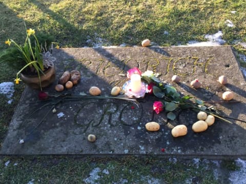 Frederick the Great's grave, with potatoes