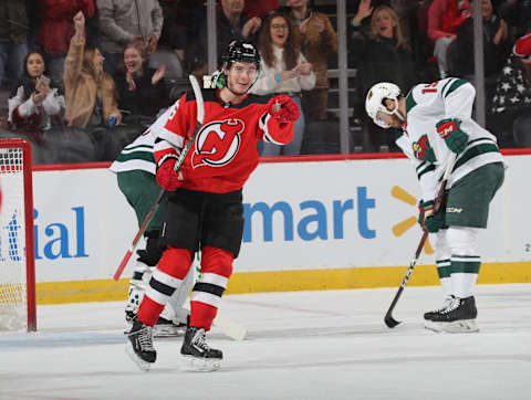 Jack Hughes #86 of the New Jersey Devils. (Photo by Bruce Bennett/Getty Images)