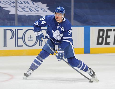 TORONTO, ON – FEBRUARY 7: Auston Matthews #34 of the Toronto Maple Leafs . (Photo by Claus Andersen/Getty Images)