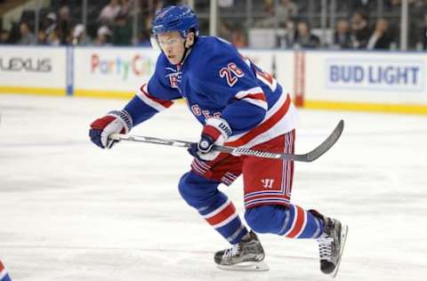 NHL Power Rankings: New York Rangers left wing Jimmy Vesey (26) in action against the New Jersey Devils at Madison Square Garden. Mandatory Credit: Brad Penner-USA TODAY Sports