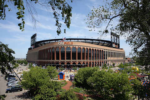 NEW YORK, NEW YORK – May 21: An exterior general view of Citi Field, home of the New York Mets on game day during the Los Angeles Angeles Vs New York Mets regular season MLB game at Citi Field on May 21, 2017 in New York City. (Photo by Tim Clayton/Corbis via Getty Images)