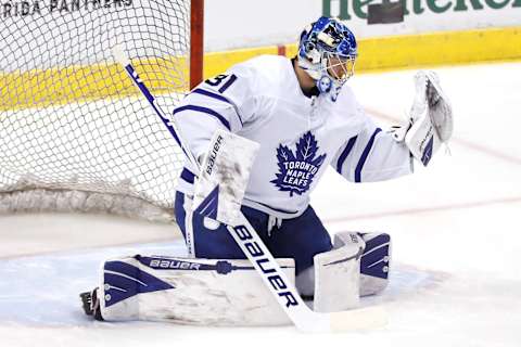 SUNRISE, FLORIDA – FEBRUARY 27: Frederik Andersen #31 of the Toronto Maple Leafs.  (Photo by Michael Reaves/Getty Images)