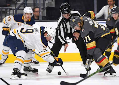 Buffalo Sabres center Jack Eichel (9): (Stephen R. Sylvanie-USA TODAY Sports)