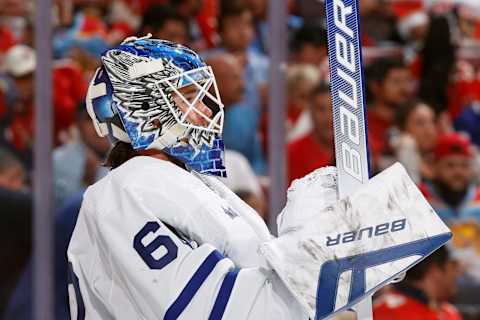 SUNRISE, FL – MAY 10: Goaltender Joseph Woll #60 of the Toronto Maple Leafs . (Photo by Joel Auerbach/Getty Images)