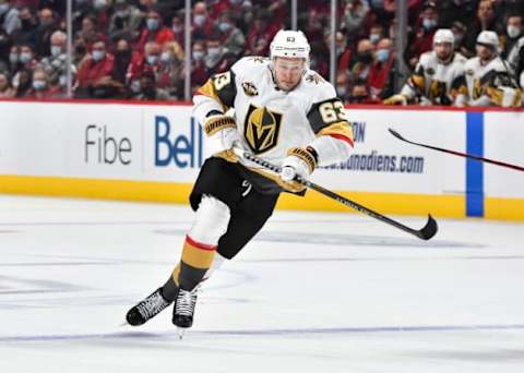 Evgenii Dadonov on the ice for the Vegas Golden Knights. (Photo by Minas Panagiotakis/Getty Images)