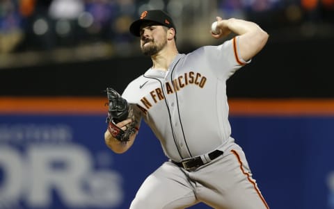 NEW YORK, NEW YORK – APRIL 20: Carlos Rodon #16 of the San Francisco Giants pitches during the second inning against the New York Mets at Citi Field on April 20, 2022 in New York City. (Photo by Jim McIsaac/Getty Images)