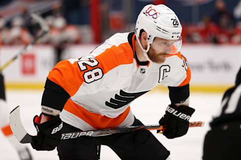 WASHINGTON, DC – APRIL 13: Claude Giroux  (Photo by Patrick Smith/Getty Images)