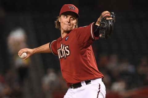 PHOENIX, AZ – AUGUST 02: Zack Greinke #21 of the Arizona Diamondbacks delivers a pitch in the first inning of the MLB game against the San Francisco Giants at Chase Field on August 2, 2018 in Phoenix, Arizona. (Photo by Jennifer Stewart/Getty Images)