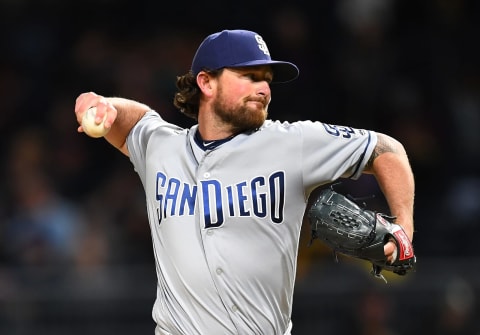 PITTSBURGH, PA – MAY 18: Kirby Yates #39 of the San Diego Padres pitches during the game against the Pittsburgh Pirates at PNC Park on May 18, 2018 in Pittsburgh, Pennsylvania. (Photo by Joe Sargent/Getty Images)