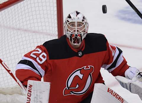 New Jersey Devils goaltender Mackenzie Blackwood (29): Joe Camporeale-USA TODAY Sports