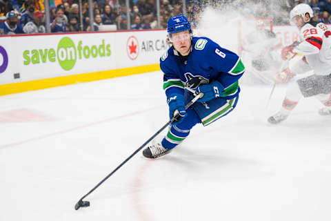 Vancouver Canucks forward Brock Boeser (6): Bob Frid-USA TODAY Sports