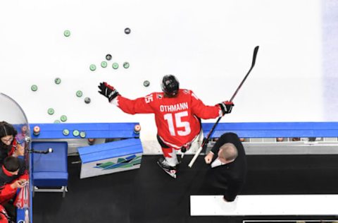 EDMONTON, AB – AUGUST 19: Brennan Othmann #15 of Canada steps on the ice prior to the game against Czechia in the IIHF World Junior Championship on August 19, 2022 at Rogers Place in Edmonton, Alberta, Canada (Photo by Andy Devlin/ Getty Images)