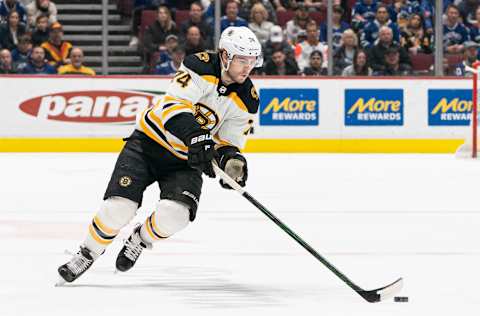 Jake DeBrusk #74 of the Boston Bruins (Photo by Rich Lam/Getty Images)