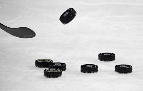 Hockey pucks (Photo by Ethan Miller/Getty Images)