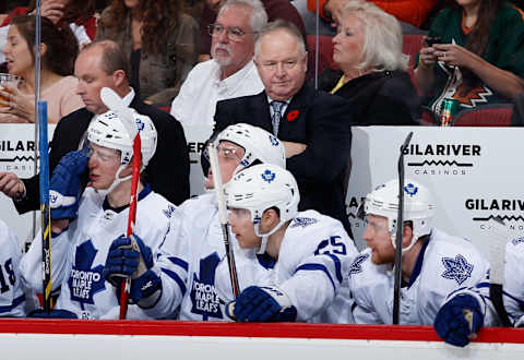 GLENDALE, AZ – NOVEMBER 04: Head coach Randy Carlyle of the Toronto Maple Leafs. (Photo by Christian Petersen/Getty Images)