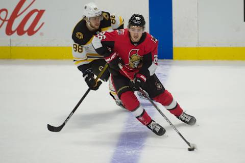 Ottawa Senators defenseman Erik Brannstrom (26) Mandatory Credit: Marc DesRosiers-USA TODAY Sports