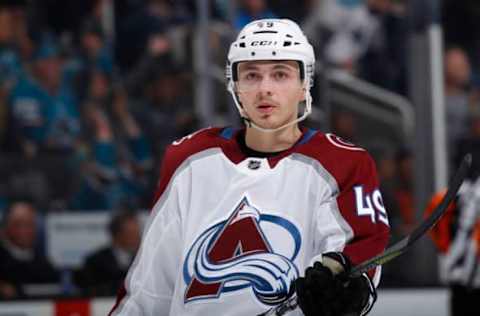 SAN JOSE, CA – APRIL 05: Samuel Girard of the Colorado Avalanche