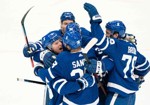 Feb 8, 2021; Toronto, Ontario, CAN; Toronto Maple Leafs  Auston Matthews (34)  : Nick Turchiaro-USA TODAY Sports