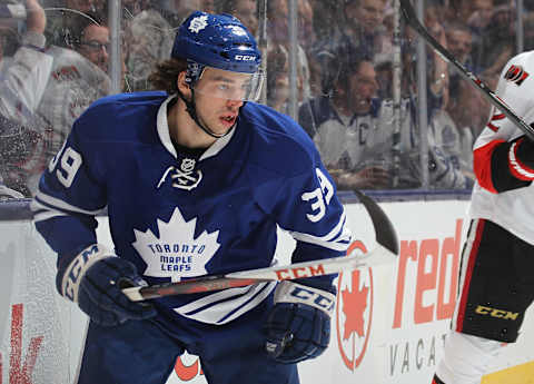 TORONTO, ON – FEBRUARY 1: Greg McKegg #39 of the Toronto Maple Leafs (Photo by Claus Andersen/Getty Images)