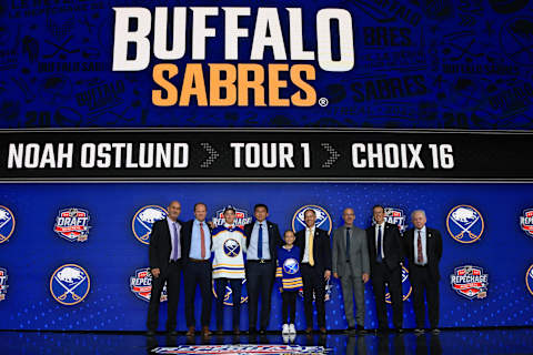 MONTREAL, QUEBEC – JULY 07: Noah Ostlund is drafted by the Buffalo Sabres during Round One of the 2022 Upper Deck NHL Draft at Bell Centre on July 07, 2022 in Montreal, Quebec, Canada. (Photo by Bruce Bennett/Getty Images)