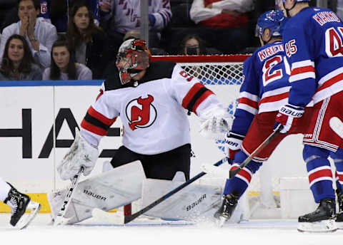 Evan Cormier #50 of the New Jersey Devils (Photo by Bruce Bennett/Getty Images)