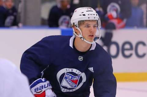 New York Rangers Right Wing Vitali Kravtsov (Photo by Rich Graessle/Icon Sportswire via Getty Images)