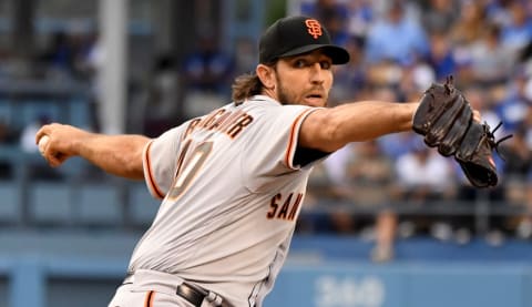 Bumgarner, a fan favorite, isn’t the ace he was through 2016. Photo by Keith Birmingham/MediaNews Group/Pasadena Star-News via Getty Images.