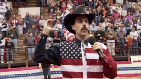 Sacha Baron Cohen in Borat: Cultural Learnings of America for Make Benefit Glorious Nation of Kazakhstan (2006).