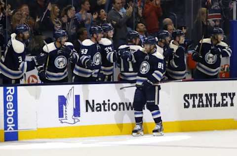 NHL Power Rankings: Columbus Blue Jackets center Sam Gagner (89) celebrates a goal against the Dallas Stars during the third period at Nationwide Arena. Columbus defeated Dallas 3-2 in overtime. Mandatory Credit: Russell LaBounty-USA TODAY Sports