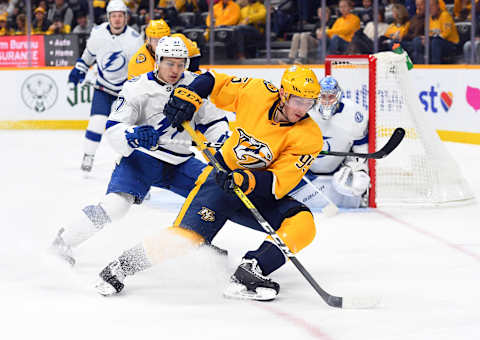 Nashville Predators center Matt Duchene (95). Mandatory Credit: Christopher Hanewinckel-USA TODAY Sports