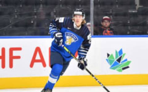 EDMONTON, AB – AUGUST 17: Ville Koivunen #24 of Finland skates during the game against Germany in the IIHF World Junior Championship on August 17, 2022 at Rogers Place in Edmonton, Alberta, Canada (Photo by Andy Devlin/ Getty Images)